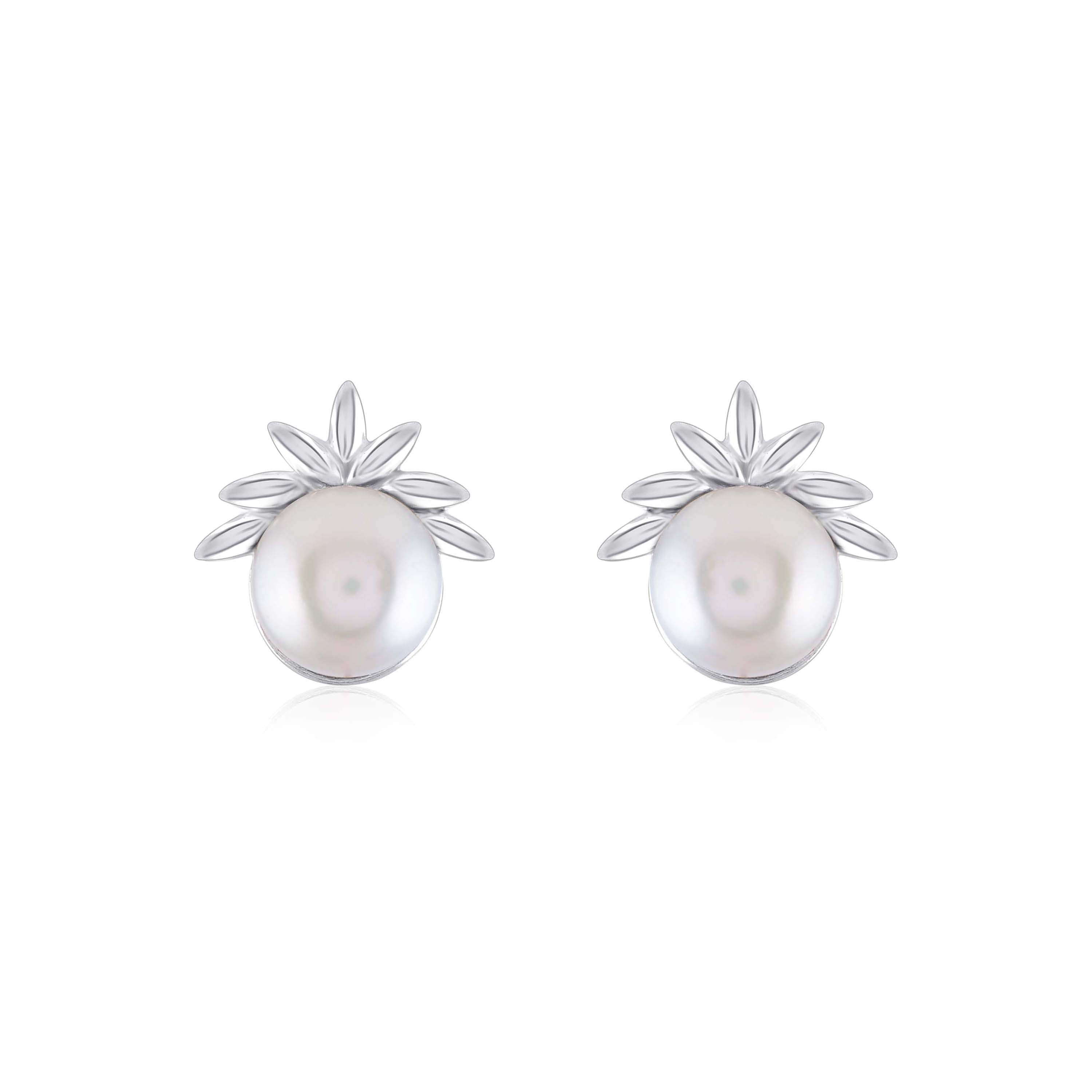 Sparkling Button Pearls Adorned With AAA CZ Stones - Krishna Jewellers Pearls and Gems